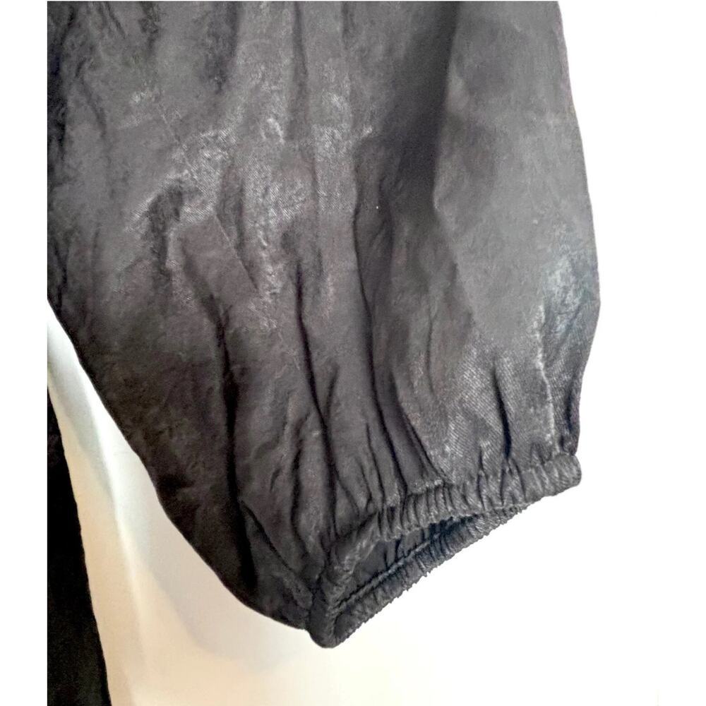 Ava & Viv Shirt Womens Sz 1X Black Balloon Sleeve Tie V-Neck Flow - Picture 6 of 6